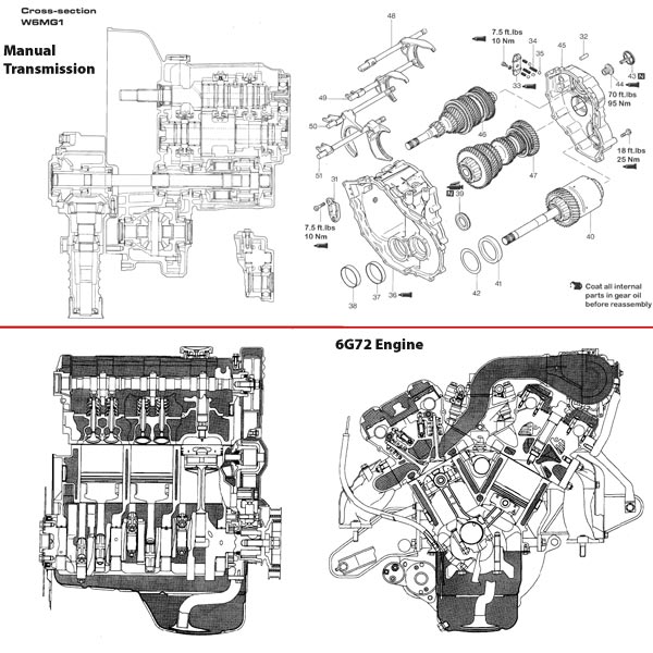 Mitsubishi 6G72 engine factory and repair manual download